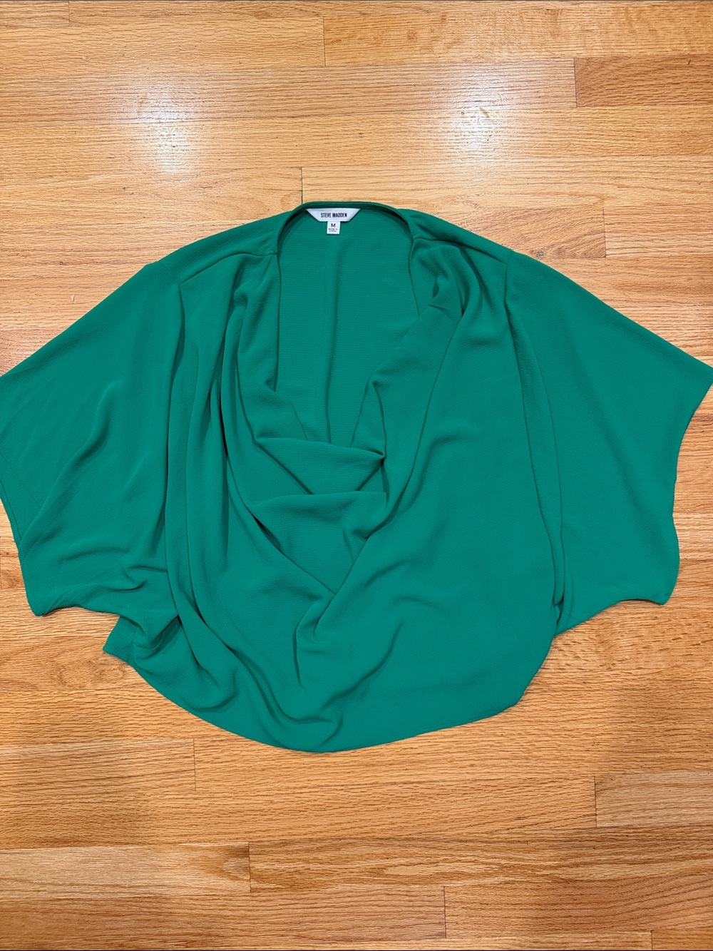 Steve Madden Emerald Green Draped Cowl Top